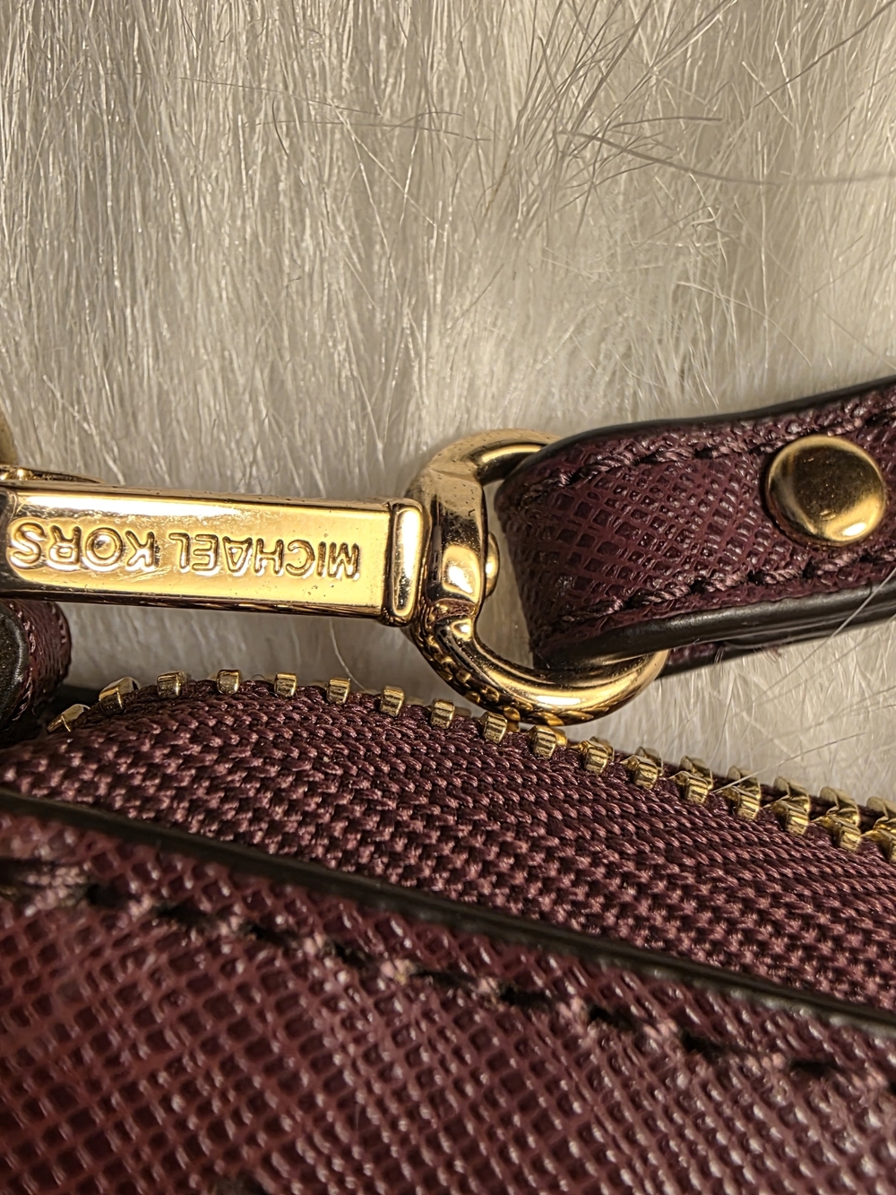 Michael Kors Women's Saffiano Leather Wristlet in Burgundy